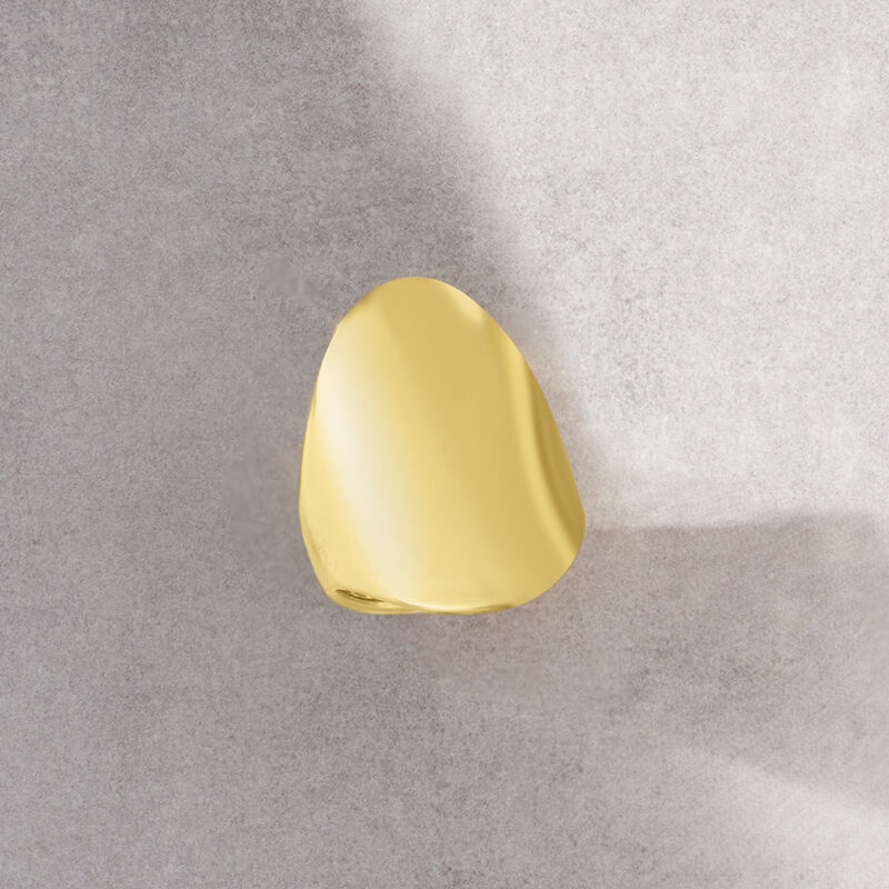 Andiamo 14kt Yellow Gold Over Resin Concave Ring image number 5