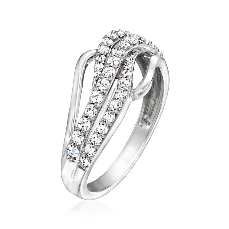 .50 ct. t.w. Lab-Grown Diamond Wave Ring in Sterling Silver image number 2