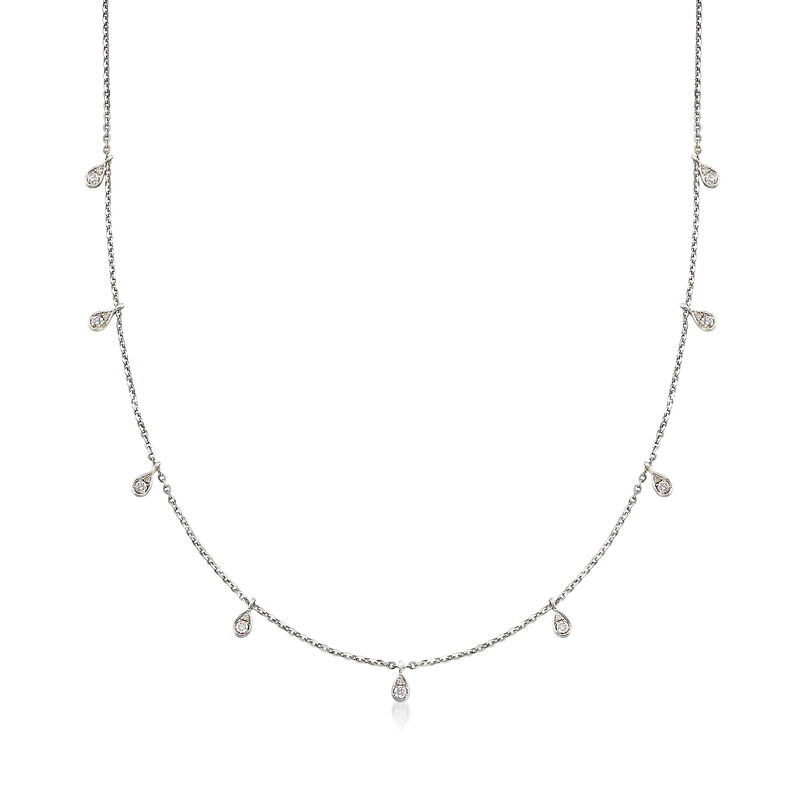 .28 ct. t.w. Diamond Station Necklace in 14kt White Gold. image number 0