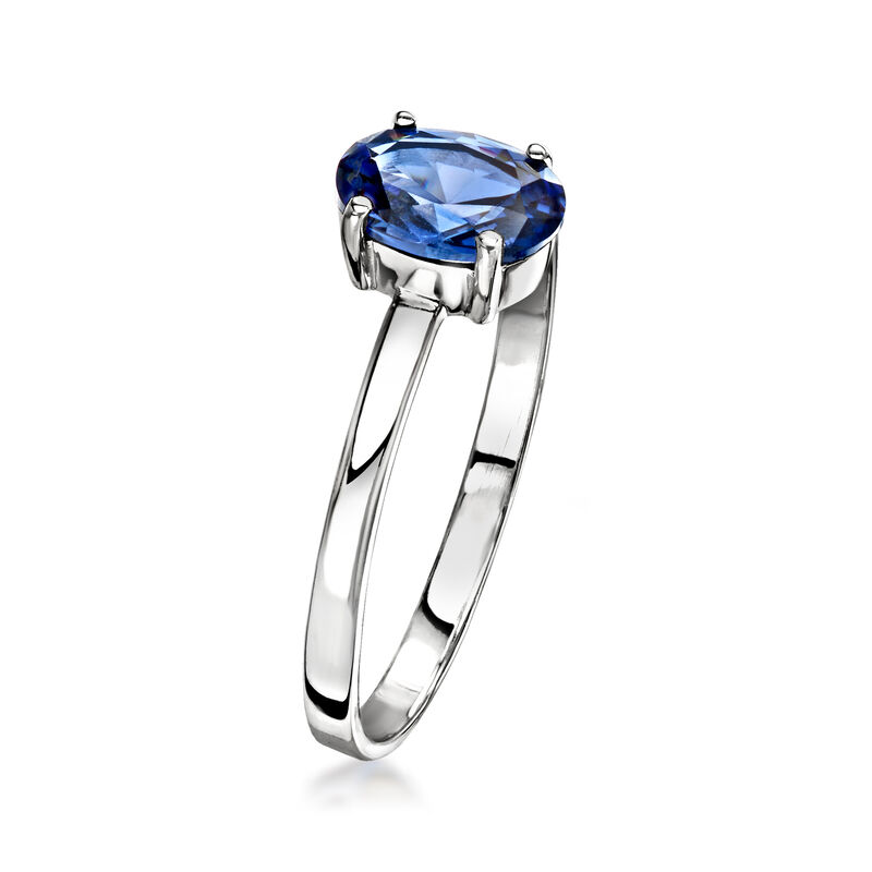 .80 Carat Lab-Grown Sapphire Ring in 10kt White Gold image number 2