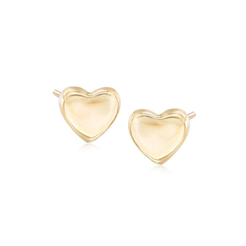 Italian 14kt Yellow Gold Heart Stud Earrings image number 0