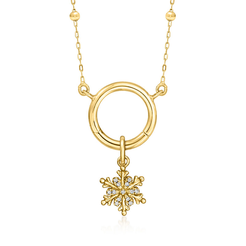 Diamond Snowflake Charm in 14kt Yellow Gold  image number 2
