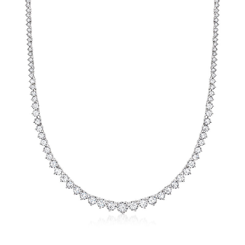 5.00 ct. t.w. Graduated Lab-Grown Diamond Tennis Necklace in Sterling Silver image number 0