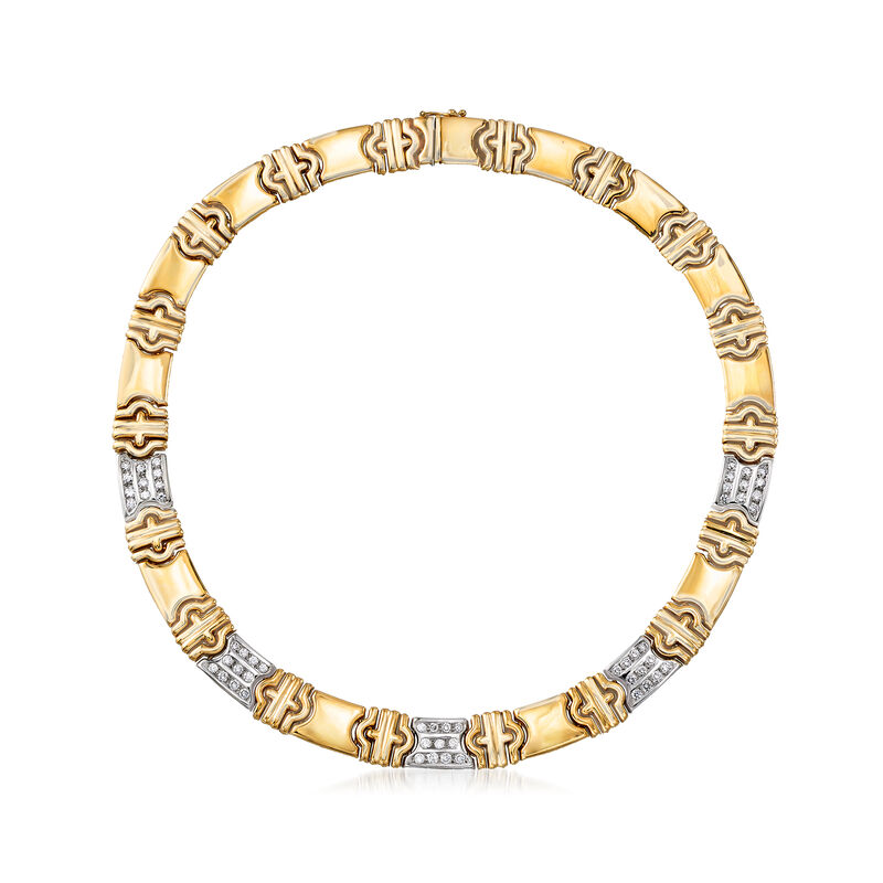 C. 1980 Vintage 2.75 ct. t.w. Diamond Section Necklace in 14kt Yellow Gold image number 0