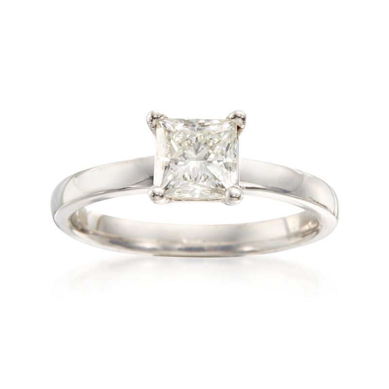 1.03 Carat Certified Diamond Engagement Ring in 14kt White Gold. Size 6.5 image number 0