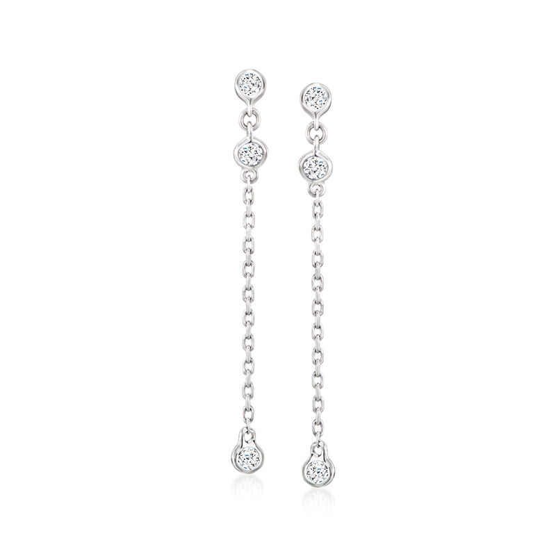 .15 ct. t.w. Diamond Drop Earrings in Sterling Silver image number 0