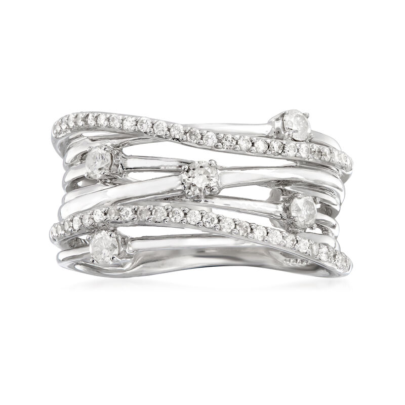 .51 ct. t.w. Diamond Highway Ring in Sterling Silver. Size 9 image number 0