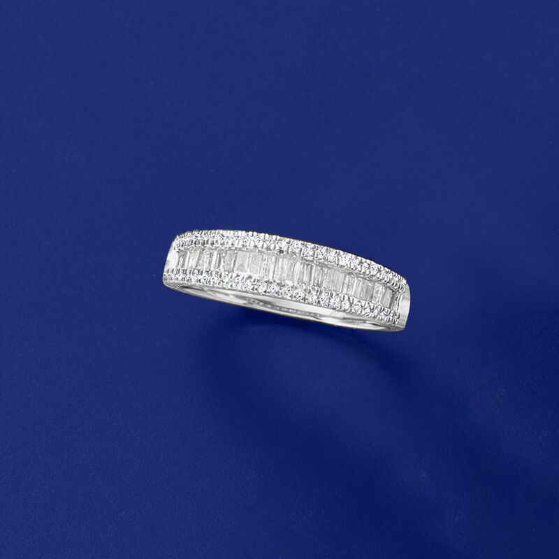 .50 ct. t.w. Baguette and Round Diamond Ring in Sterling Silver image number 3
