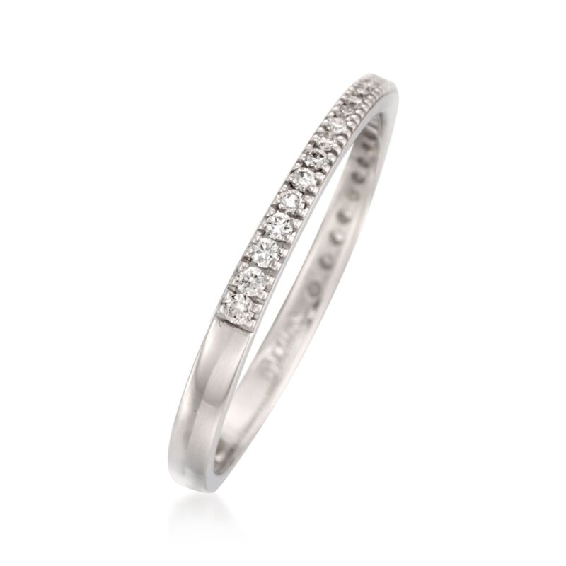 .17 ct. t.w. Diamond Wedding Band in 18kt White Gold. Size 7 image number 2