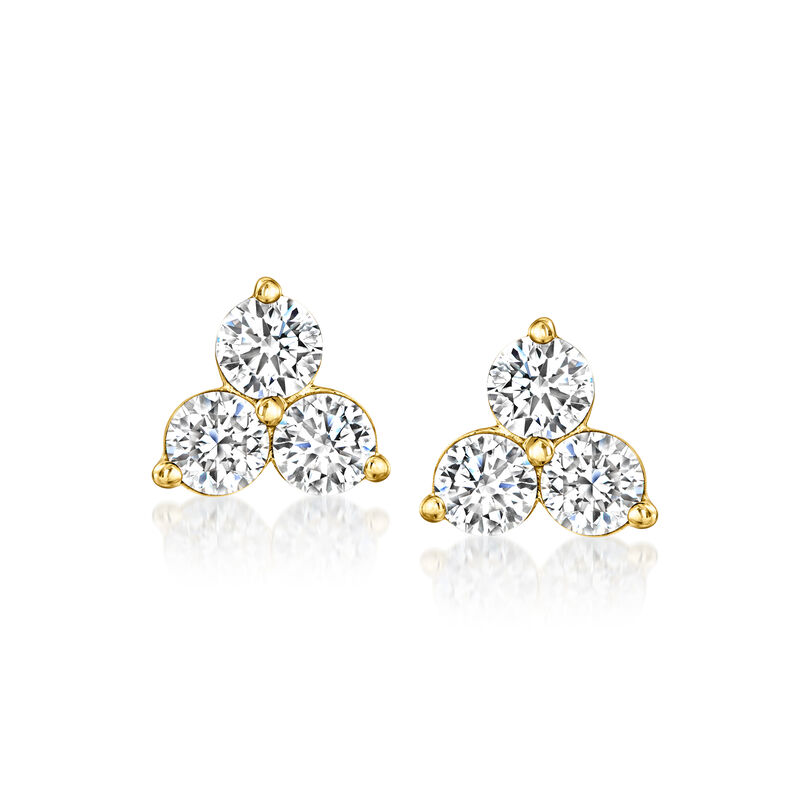 1.00 ct. t.w. Lab-Grown Diamond Trio Earrings in 14kt Yellow Gold  image number 0