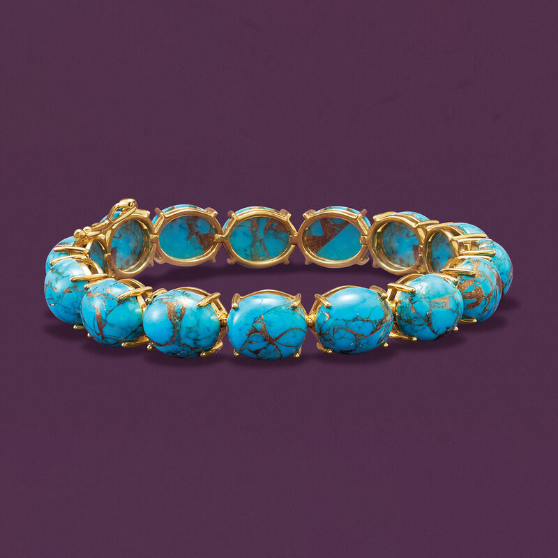 Mohave Turquoise Bracelet in 18kt Gold Over Sterling image number 3