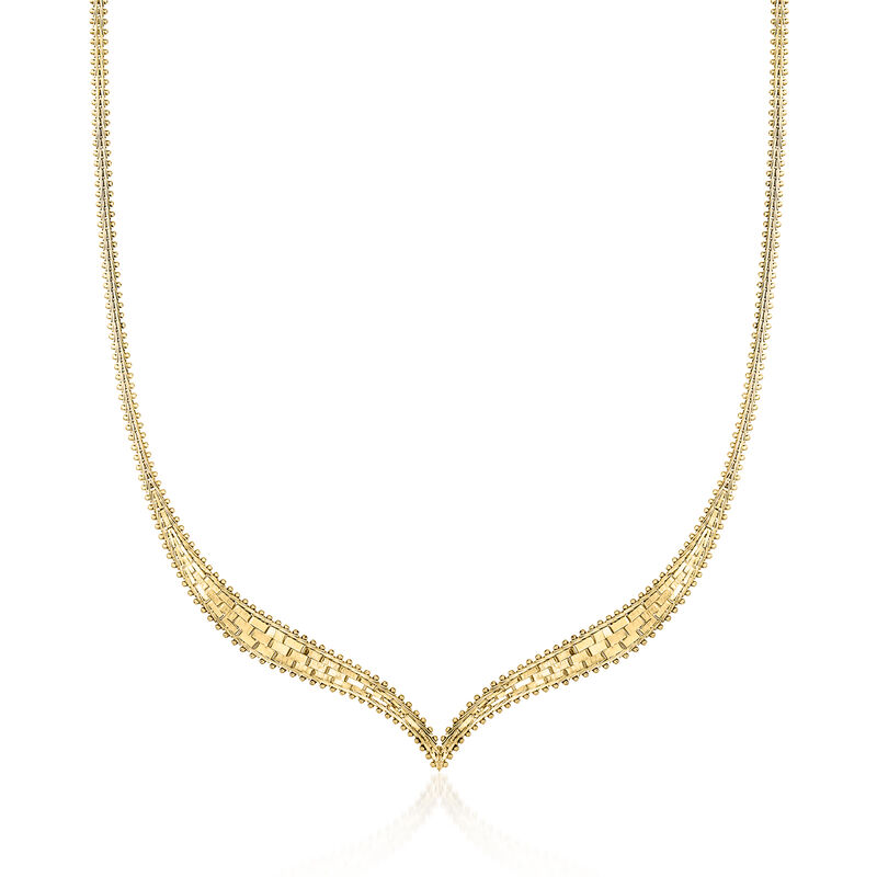 C. 1990 Vintage 14kt Yellow Gold V-Shaped Necklace image number 0