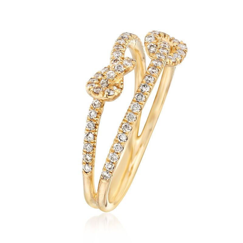 Gabriel Designs .45 ct. t.w. Diamond Double Knot Ring in 14kt Yellow Gold image number 2