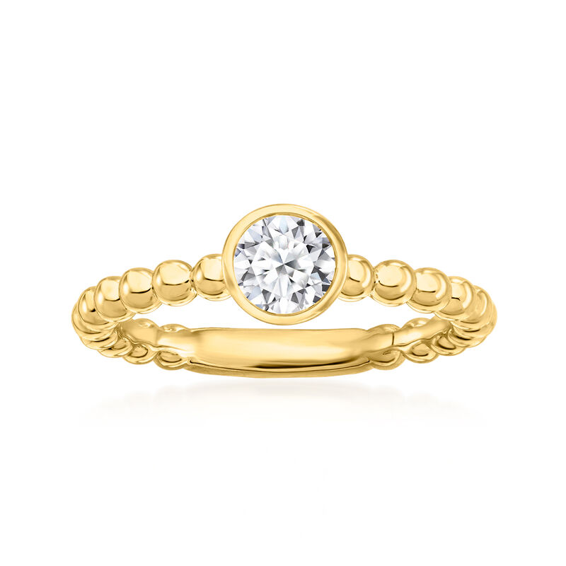 .50 Carat Round Lab-Grown Diamond Beaded Ring in 18kt Gold Over Sterling image number 0