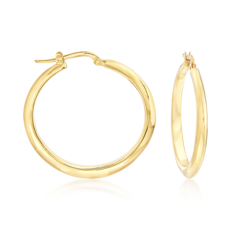 Italian Hoop Earrings in 14kt Yellow Gold. 1 1/4&quot; image number 0