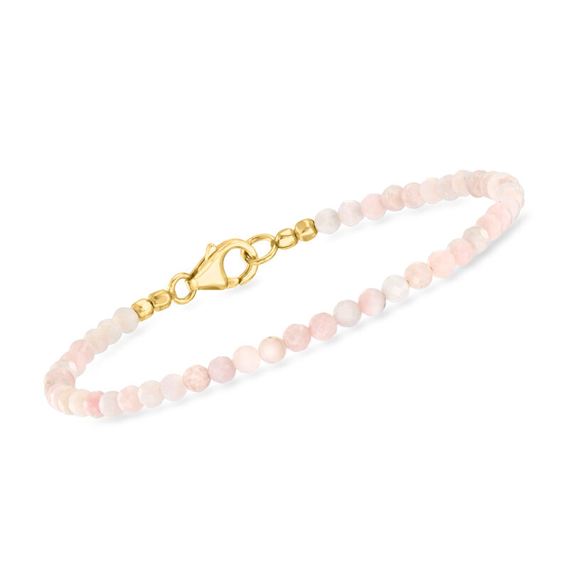Pink Opal Bead Bracelet in 18kt Gold Over Sterling image number 0