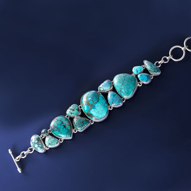 Turquoise Toggle Bracelet in Sterling Silver image number 3