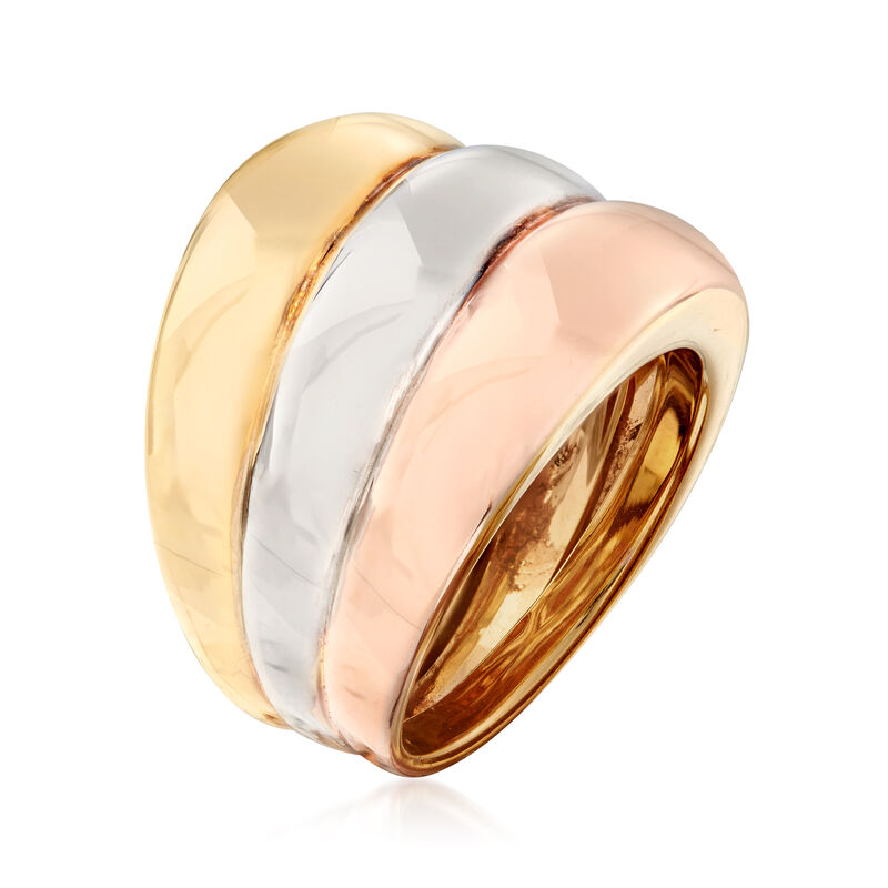 Italian 18kt Tri-Colored Gold Multi-Row Ring image number 1