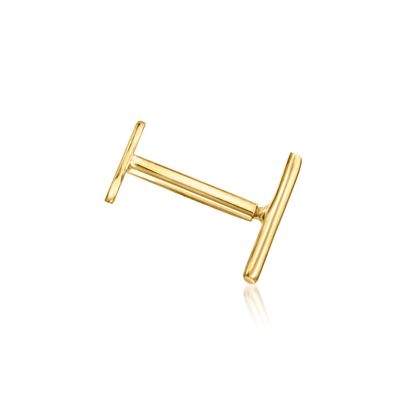14kt Yellow Gold Bar Single Flat-Back Stud Earring  image number 2