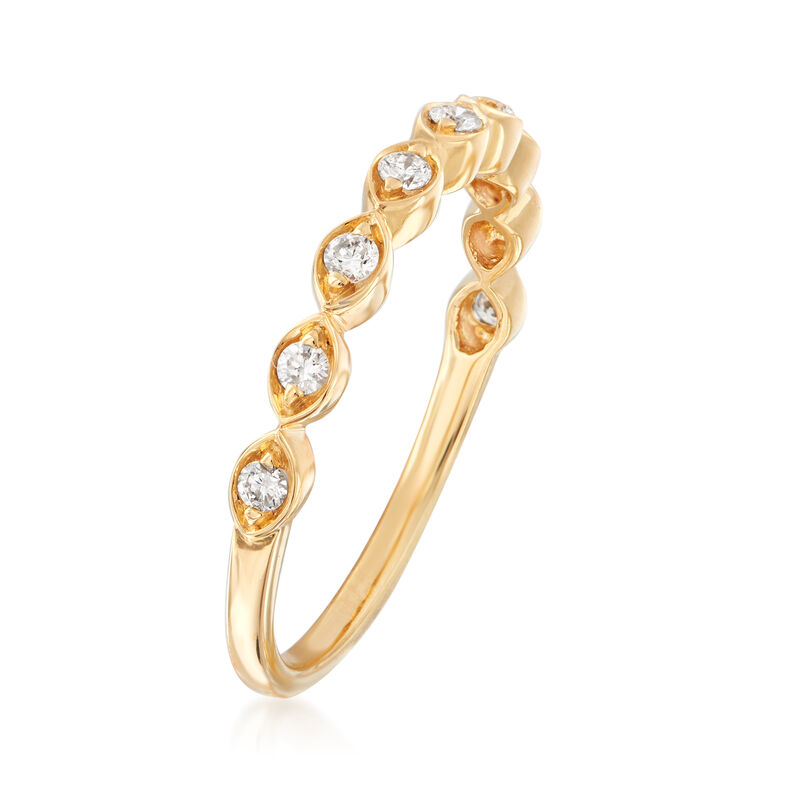 Henry Daussi .17 ct. t.w. Diamond Wedding Ring in 18kt Yellow Gold image number 2