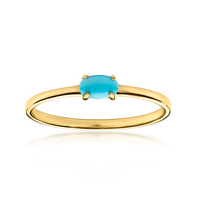 Turquoise Ring in 10kt Yellow Gold