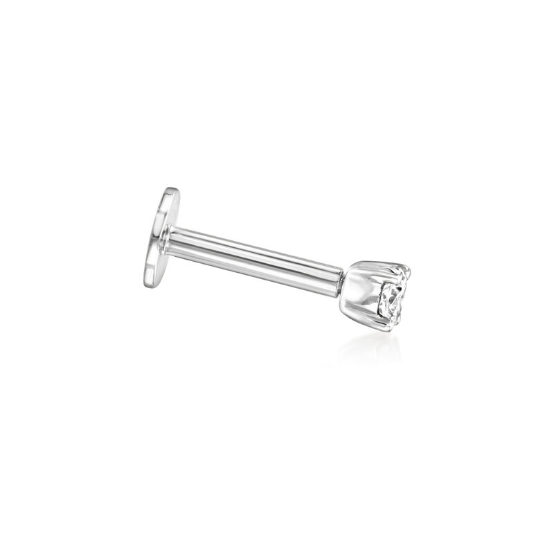 Round Lab-Grown Diamond Flat-Back Stud Earrings in 14kt White Gold image number 3