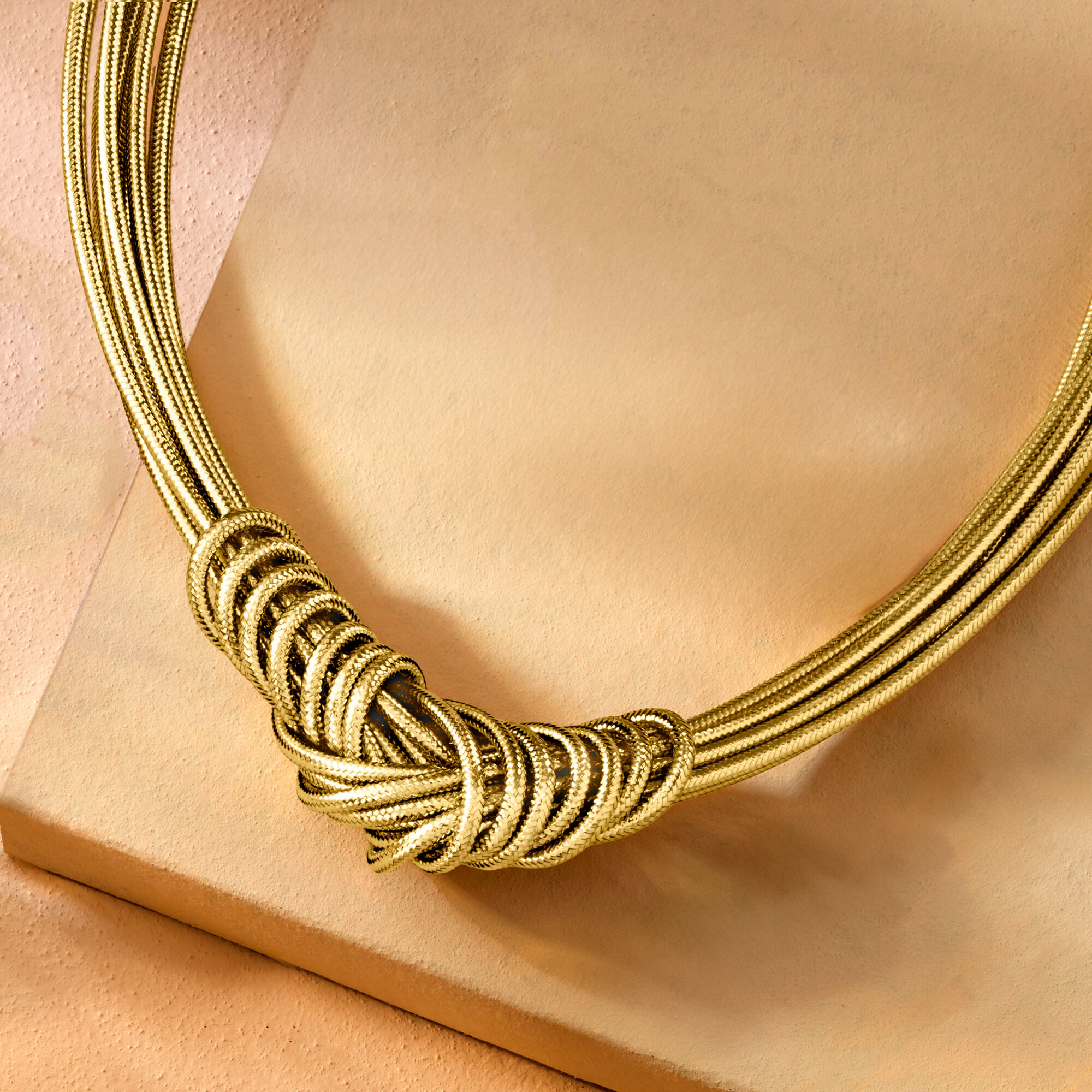 Italian Flex Knot Necklace with 18kt Gold Over Sterling Clasp