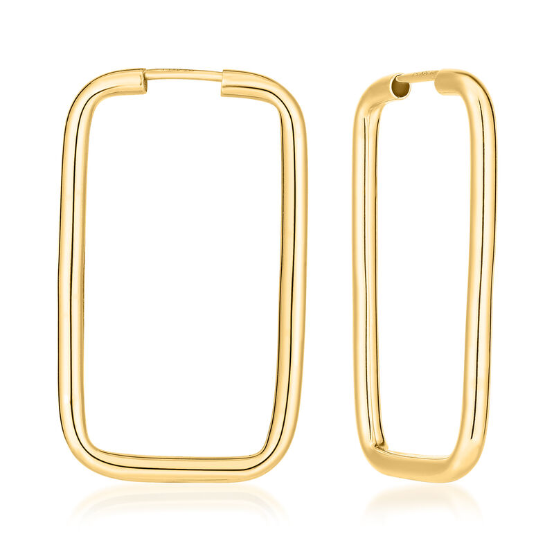 14kt Yellow Gold Rectangular Endless Hoop Earrings image number 0