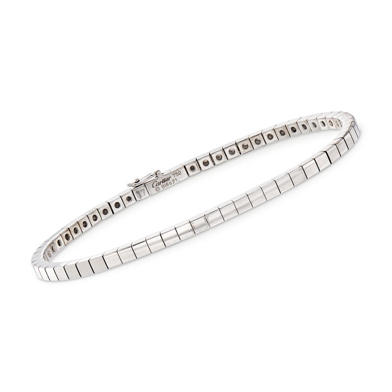 C. 1990 Vintage Cartier 18kt White Gold Chain Bracelet. 7&quot; image number 0