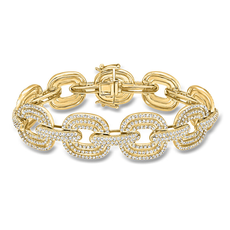 6.00 ct. t.w. Diamond Concentric-Link Bracelet in 14kt Yellow Gold. 7" image number 0