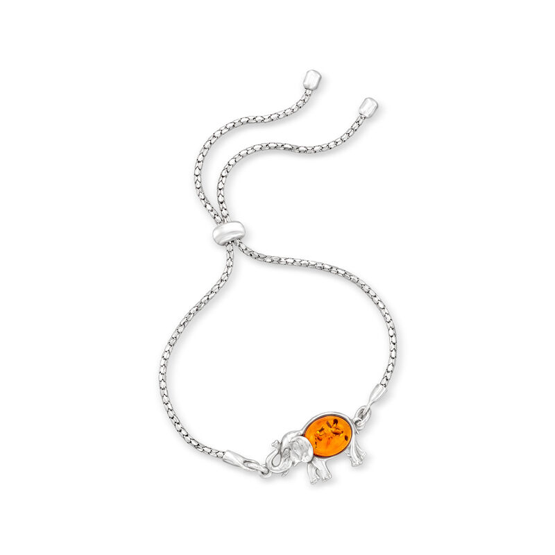 Amber Elephant Bolo Bracelet in Sterling Silver image number 2