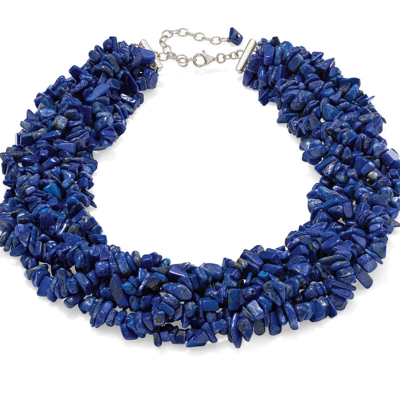 Lapis Torsade Necklace in Sterling Silver image number 3