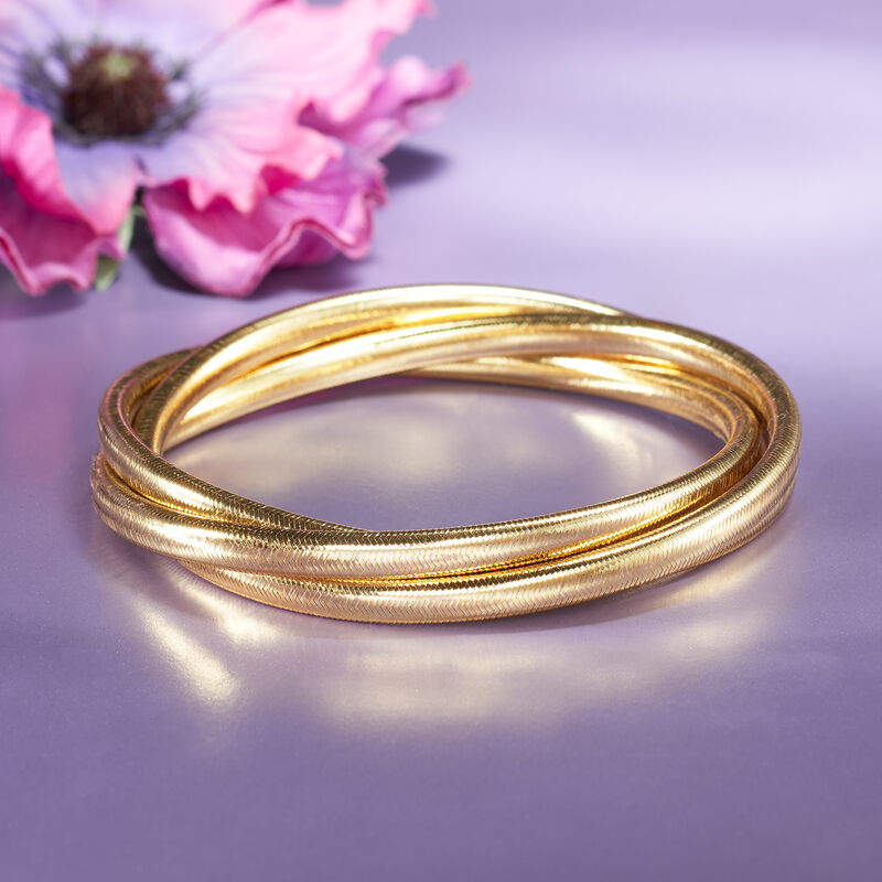 Italian Flex Rolling Bangle with 14kt Yellow Gold  image number 4