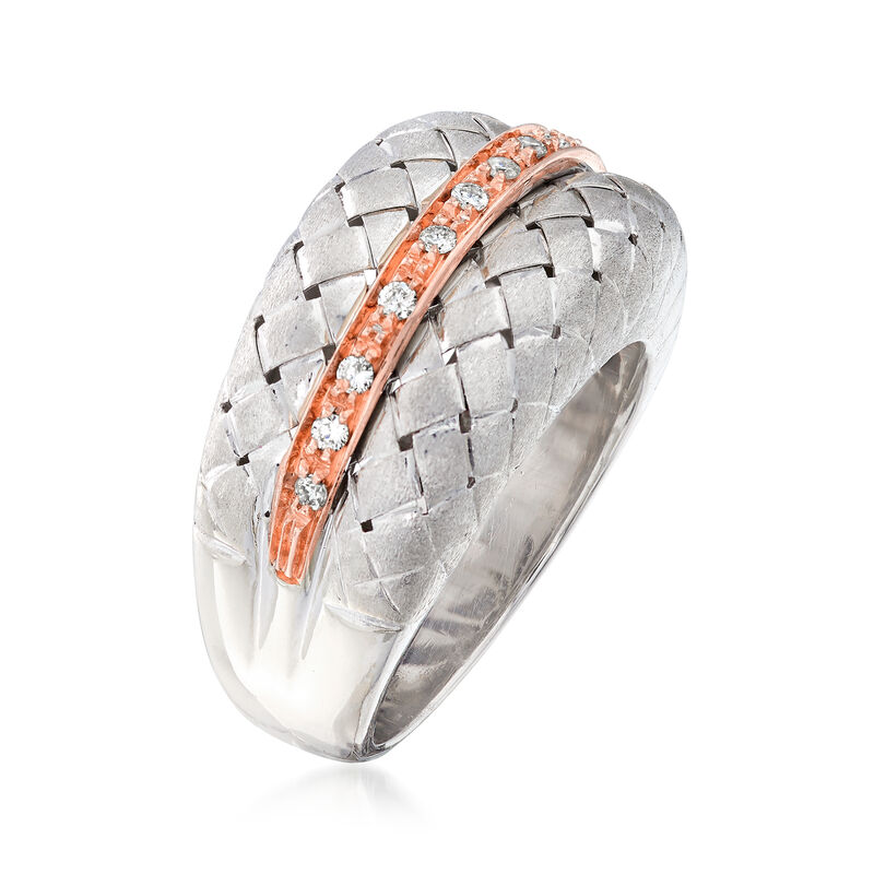 C. 1990 Vintage .20 ct. t.w. Diamond Band Ring in 18kt Two-Tone Gold image number 2