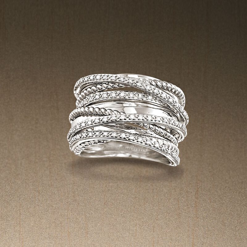 .25 ct. t.w. Diamond Highway Ring in Sterling Silver image number 3