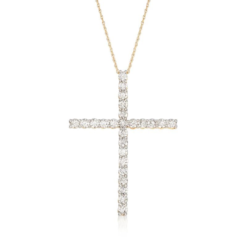 2.00 ct. t.w. Diamond Cross Pendant Necklace in 14kt Yellow Gold image number 0