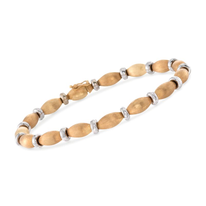 C. 1980 Vintage 18kt Two-Tone Gold Chiampesan Gioielli Bead Bracelet image number 0