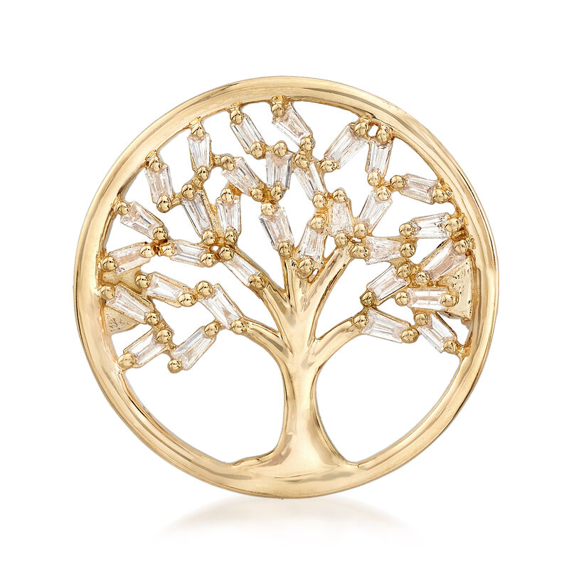 .22 ct. t.w. Baguette Diamond Tree of Life Circle Pin in 14kt Yellow Gold image number 0