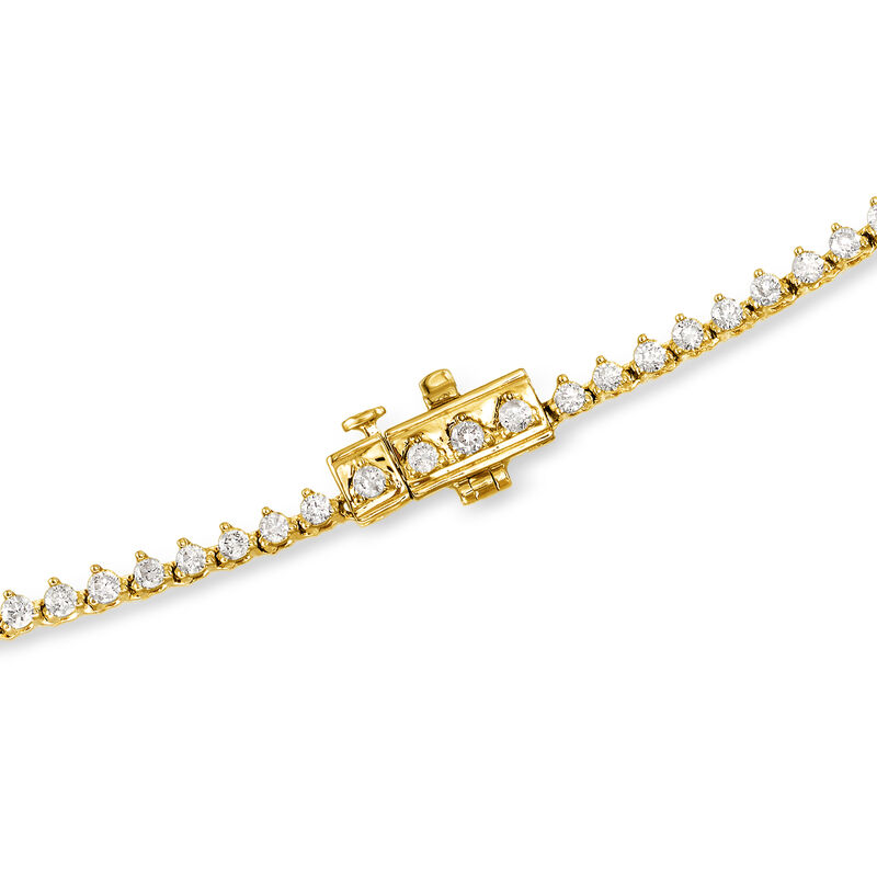 10.00 ct. t.w. Diamond Tennis Necklace in 14kt Yellow Gold image number 2