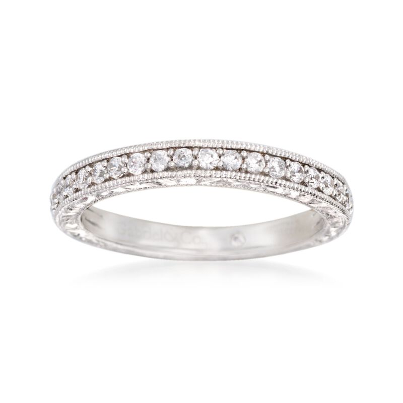 Gabriel Designs .37 ct. t.w. Diamond Wedding Band in 14kt White Gold image number 0