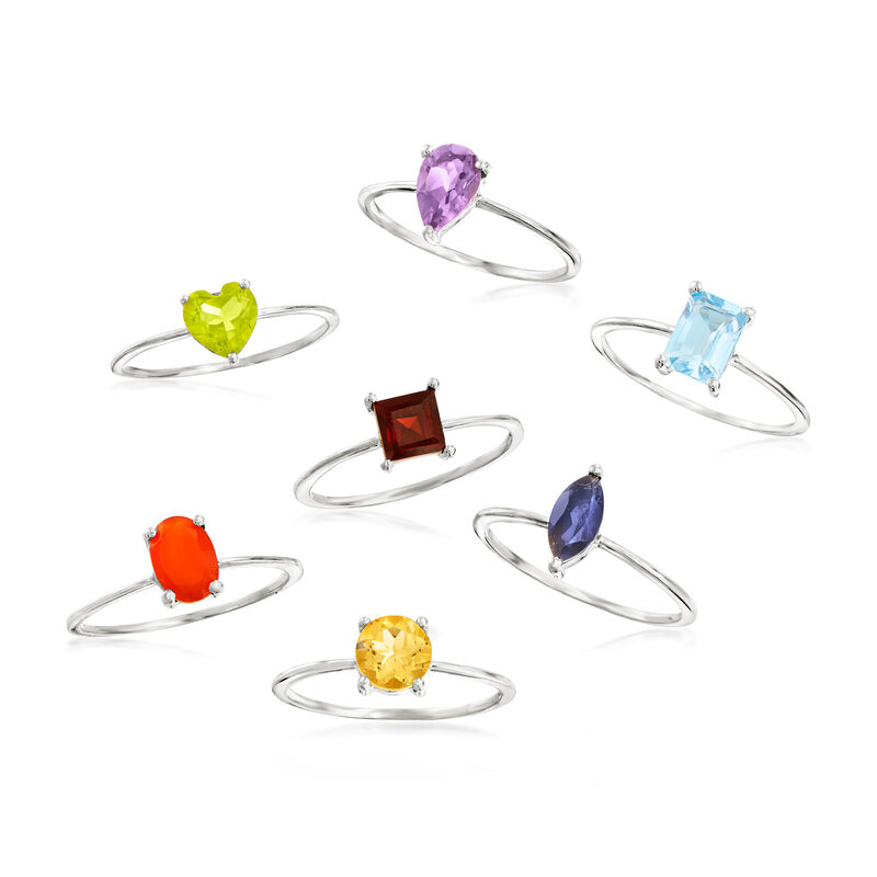 7.00 ct. t.w. Multi-Gemstone Jewelry Set: Seven Rings in Sterling Silver image number 8