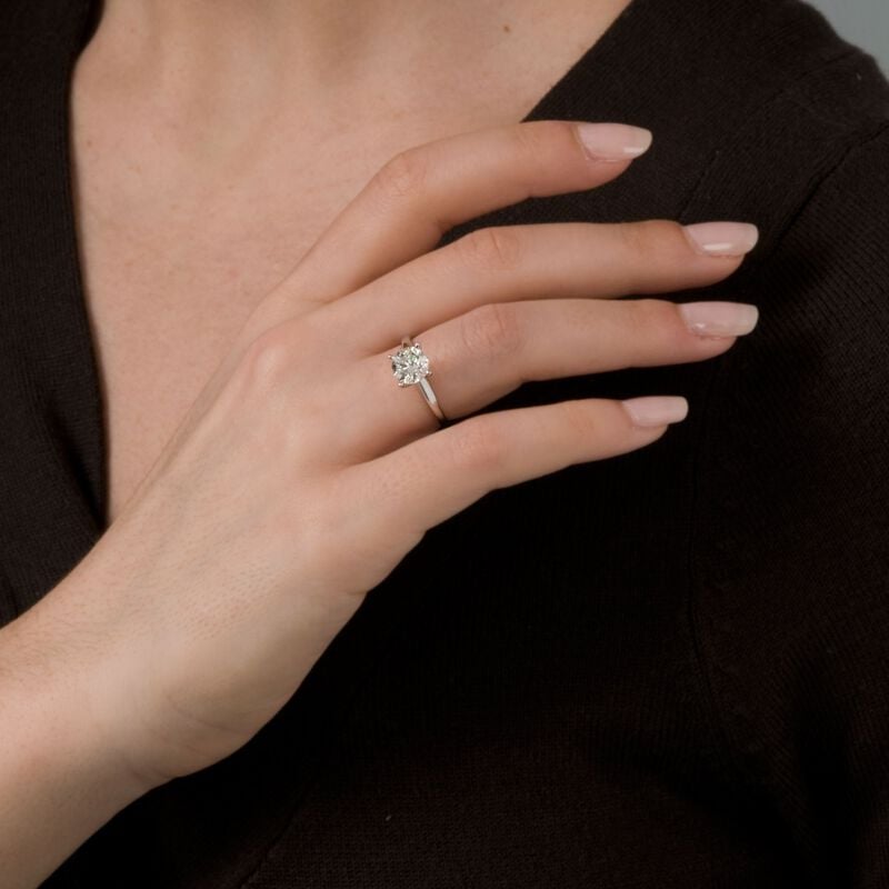 1.50 Carat Diamond Solitaire Ring in 14kt White Gold image number 3