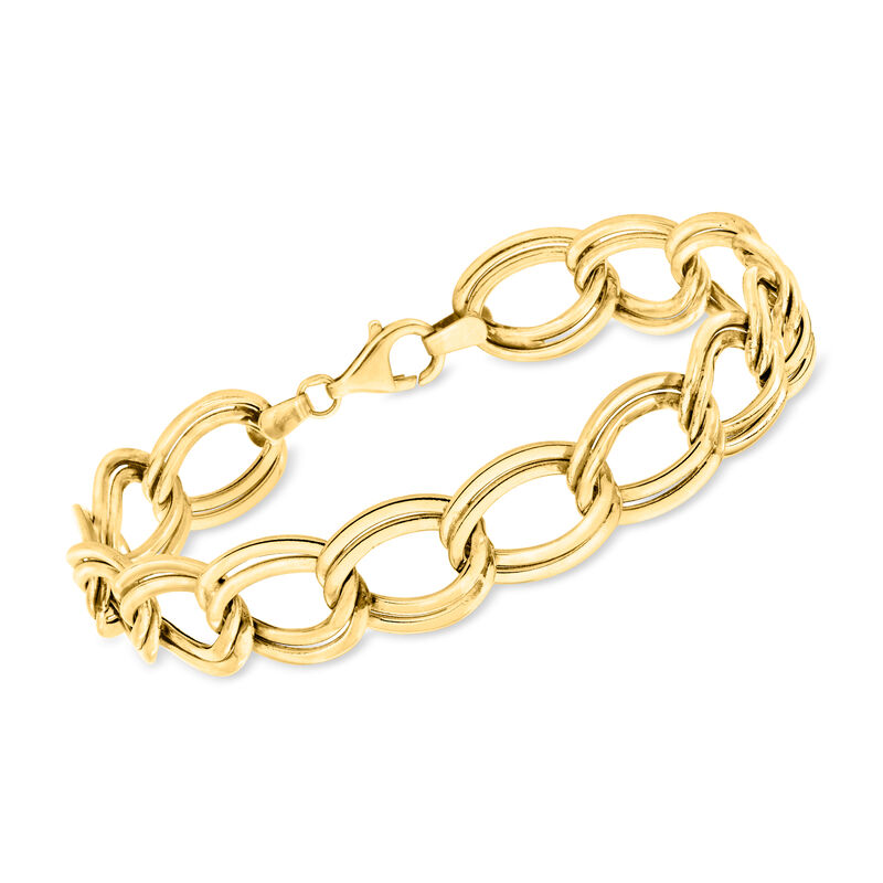 18kt Yellow Gold Double-Curb Link Bracelet image number 0