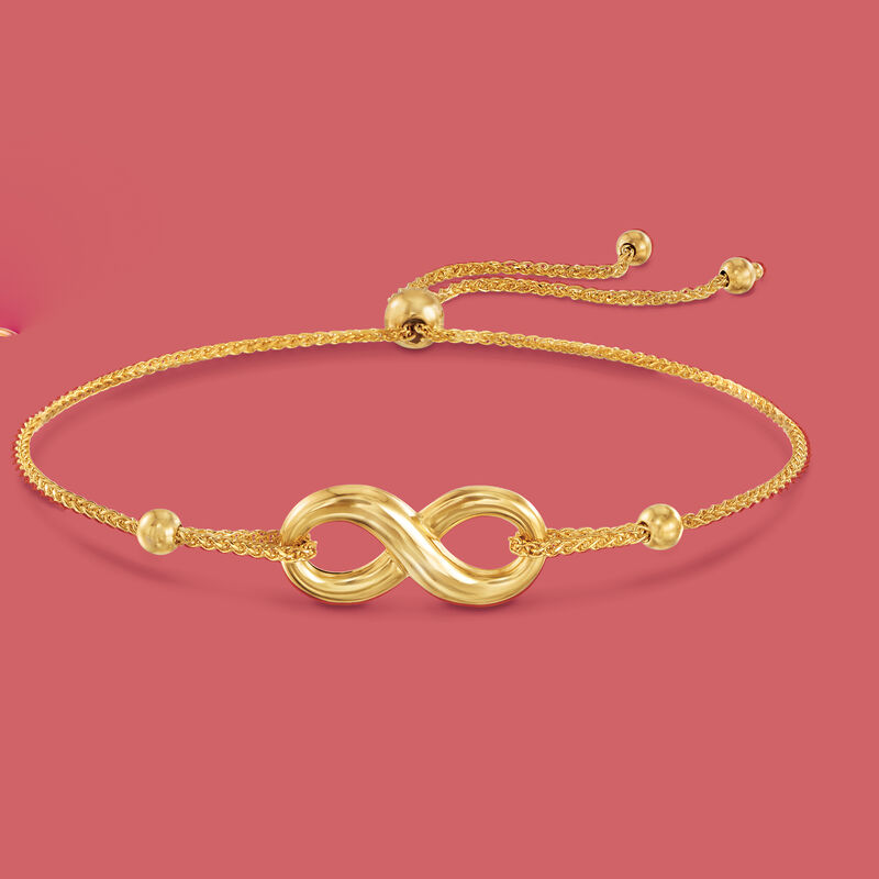 14kt Yellow Gold Infinity Symbol Bolo Bracelet  image number 3