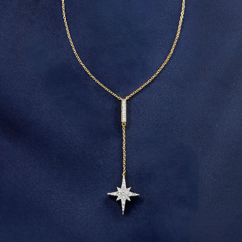 .30 ct. t.w. Diamond North Star Y-Necklace in 18kt Gold Over Sterling image number 2