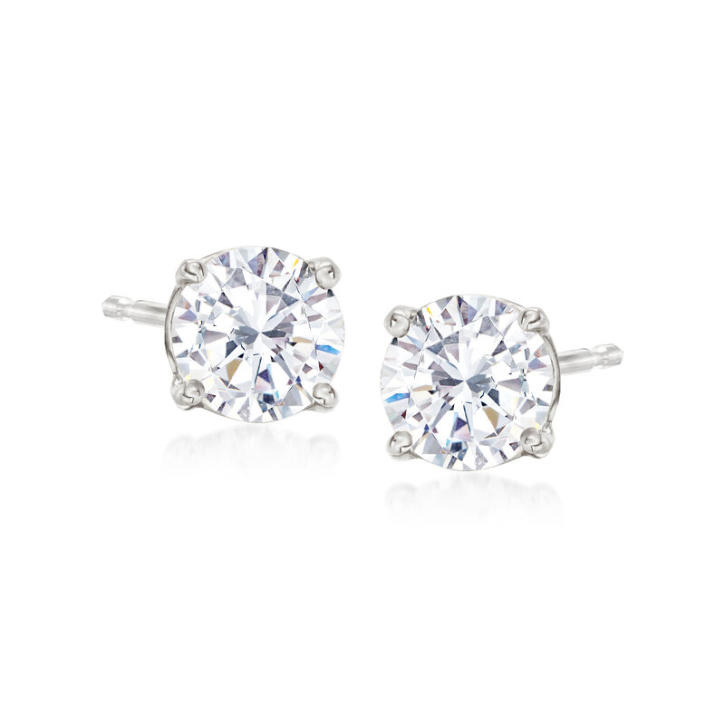 6.00 ct. t.w. CZ Jewelry Set: Three Pairs of Stud Earrings in Sterling Silver image number 5