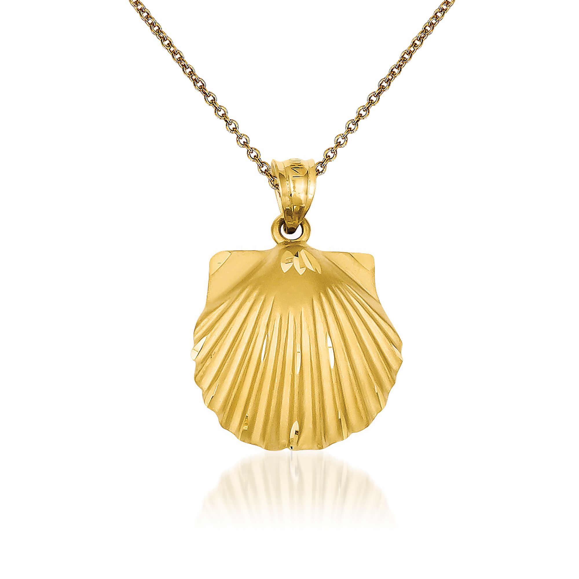 ネックレス・ペンダント Seashell Necklace Diamond Seashell Necklace 1/8 ct tw Sterling Silver 18&quot