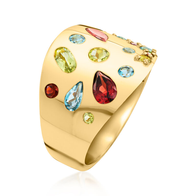 2.10 ct. t.w. Multi-Gemstone Ring in 18kt Gold Over Sterling image number 2