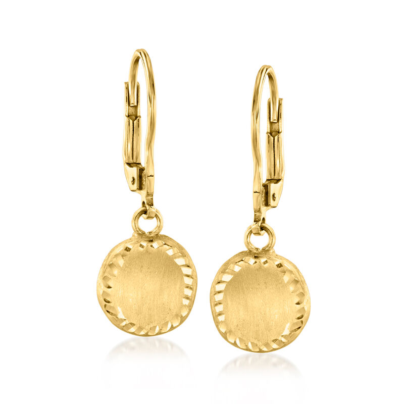 Italian 18kt Yellow Gold Circle Drop Earrings image number 0