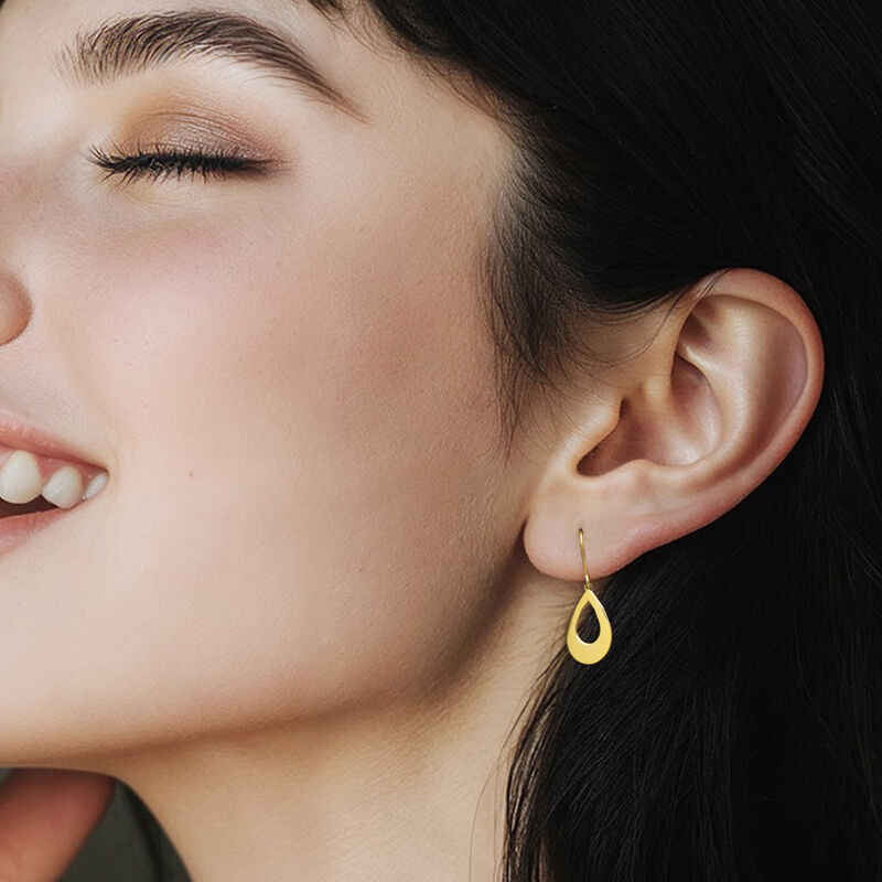 10kt Yellow Gold Teardrop Earrings  image number 1